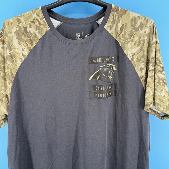 Nike Other - Carolina Panthers Shirt Mens XXL Black Camo Nike Drifit Salute To Service NFL